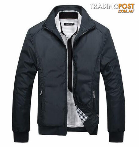 Custom Afterpay Black / XXXLMens Jacket Overcoat Warm man Stand Slim casual coats outwear windbreaker jackets size M-5XL