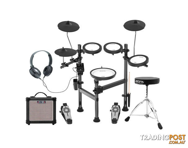 Aroma Portable Electronic Drum Kit with Bluetooth and Amplifier