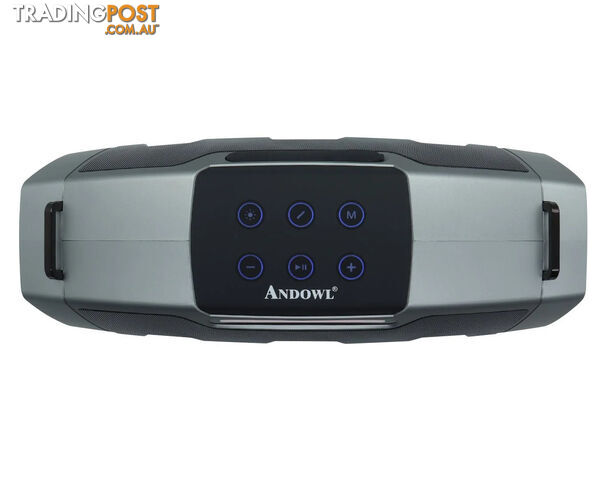Andowl Portable Bluetooth Karaoke Speaker Dual Wireless Microphones Grey - photo 3 of 6