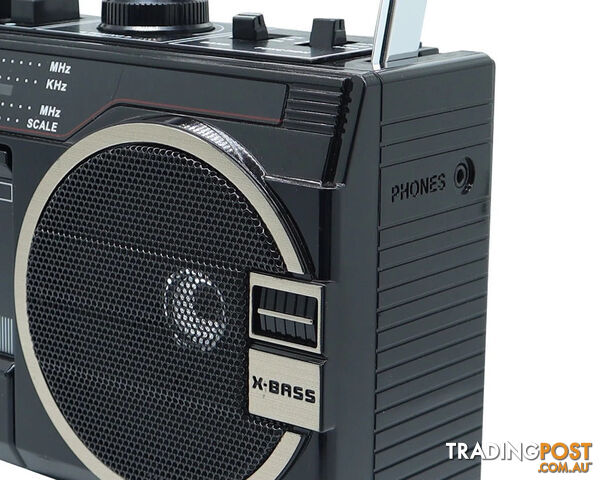 Portable Bluetooth Cassette Player Retro Boombox AM/FM Radio Black - photo 3 of 8