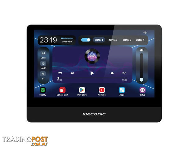 Weconic 10" Touchscreen Wall Amplifier with WiFi Bluetooth