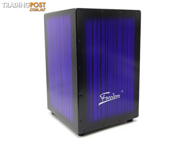 Freedom Cajon Box Drum – Snare Wire, Padded Case – Blue
