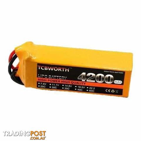 TCBWORTH 6S 22.2V 4200mAh 30C 40C 60C Lipo Battery - DRX-31419808808996