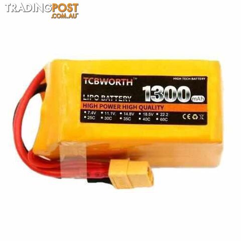 TCBWORTH 4S 14.8V 1300mAh 40C Lipo Battery - DRX-31419902165028