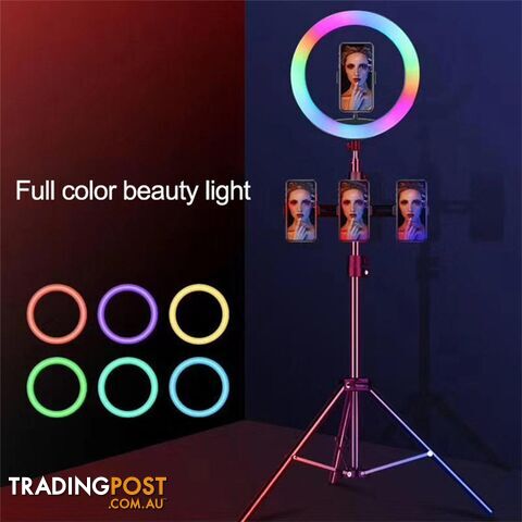 10'' LED RGB 2 Speed Flash Ring Light Lamps Dimmable Makeup For Live Video AUS - 06901492103078 - YKS-SKUF99574