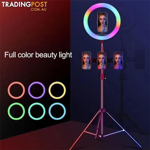 10'' LED RGB 2 Speed Flash Ring Light Lamps Dimmable Makeup For Live Video AUS - 06901492103078 - YKS-SKUF99574