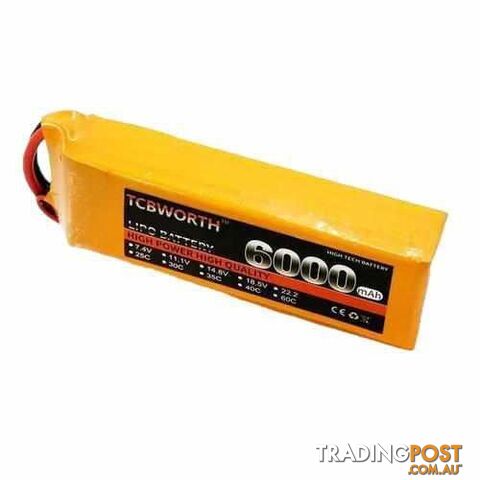 TCBWORTH 4S 14.8V 6000mAh 25C 35C Lipo Battery - DRX-31419771879460