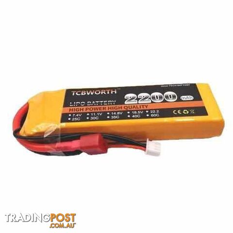 TCBWORTH 7.4v 2S 2200mAh 35C Lipo Battery - DRX-31419812610084