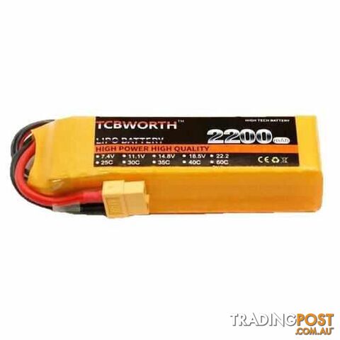 TCBWORTH 3S 11.1v 2200mAh 35C Lipo Battery - DRX-31419942502436