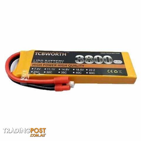 TCBWORTH 2S 7.4V 3800mAh 35C Lipo Battery - DRX-31419839053860