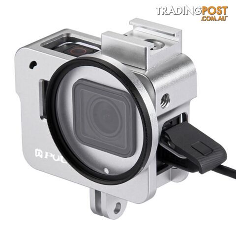 Housing Shell CNC Aluminum Alloy Protective Cage with 52mm UV Lens for GoPro HERO(2018) /7 Black /6 /5(Silver) - 08881471559936 - KSN-SK00099254-SILVER