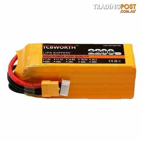 TCBWORTH 6S 22.2V 2200mAh 25C Lipo Battery - DRX-31419843641380