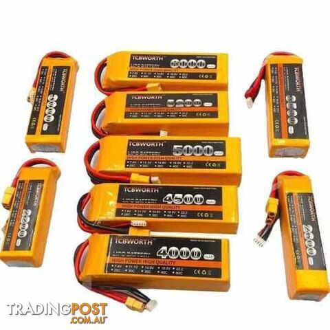 TCBWORTH 4S 14.8V 3000 3300 3500 4200 5200 6000mAh 25C 35C 60C Lipo Battery - DRX-31419873099812