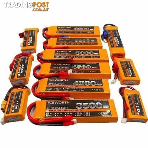 TCBWORTH 7.4V 2S Lipo Battery 1200mAh to 5000mAh 25C/35C - DRX-31419807662116