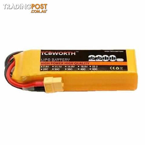 TCBWORTH 3S 11.1v 2200mAh 35C Lipo Battery - DRX-31419942699044