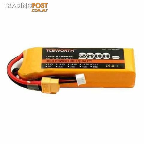 TCBWORTH 3S 11.1V 2800mAh 25C Lipo Battery - DRX-31419857960996