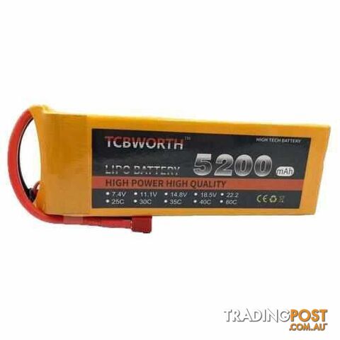 TCBWORTH 2S 7.4V 5200mAh 40C Lipo Battery - DRX-31419809792036