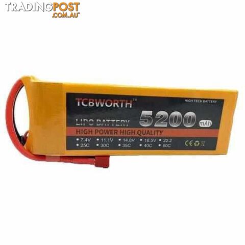TCBWORTH 2S 7.4V 5200mAh 40C Lipo Battery - DRX-31419809792036