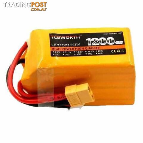 TCBWORTH 6S 22.2V 1200mAh 25C Lipo Battery - DRX-31419806711844