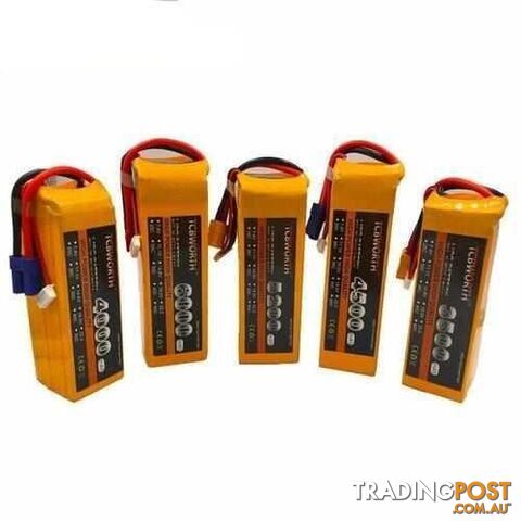 TCBWORTH 2S 7.4V / 3S 11.1V / 4S 14.8V / 5S 18.5V / 6S 22.2V 4200mAh to 6000mAh 60C Lipo Battery - DRX-31419776532516