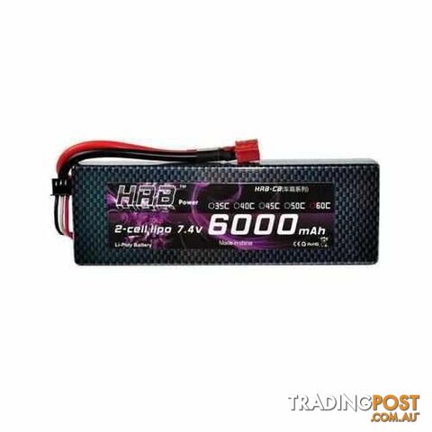HRB Lipo Battery 2S 7.4V 6000mAh 60C - DRX-30277845647396