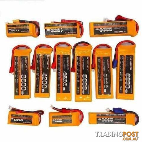 TCBWORTH 7.4V 2S Lipo Battery 1100mAh to 5200mAh 25C/35C - DRX-31419790360612