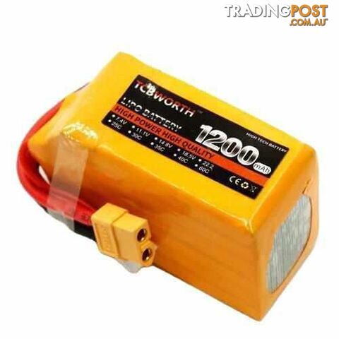 TCBWORTH 6S 22.2V 1200mAh 35C Lipo Battery - DRX-31419815034916