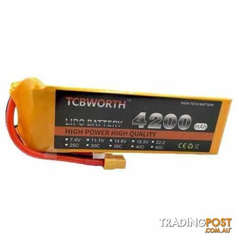 TCBWORTH 2S 7.4V 4200mAh 25C Lipo Battery - DRX-31419792195620