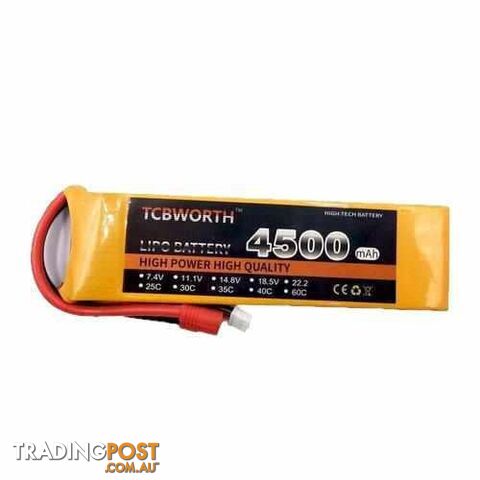 TCBWORTH 2S 7.4V 4500mAh 40C Lipo Battery - DRX-31419822342180