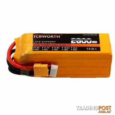 TCBWORTH 5S 18.5V 2600mAh 30C Lipo Battery - DRX-31419769815076