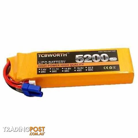 TCBWORTH 3S 11.1V 5200mAh 60C Lipo Battery - DRX-31419836530724
