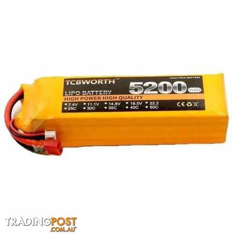 TCBWORTH 4S 14.8V 5200mAh 25C 35C Lipo Battery - DRX-31419883356196
