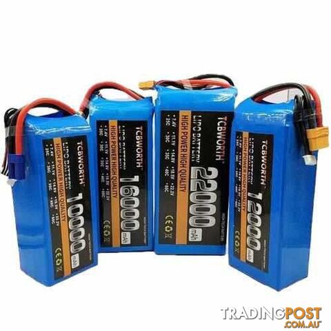 TCBWORTH 7.4V 2S LiPo Battery 10000mAh to 22000mAh 25C/35C - DRX-31419824013348