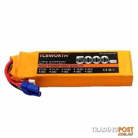 TCBWORTH 3S 11.1V 5000mAh 25C 35C 60C Lipo Battery - DRX-31419893514276