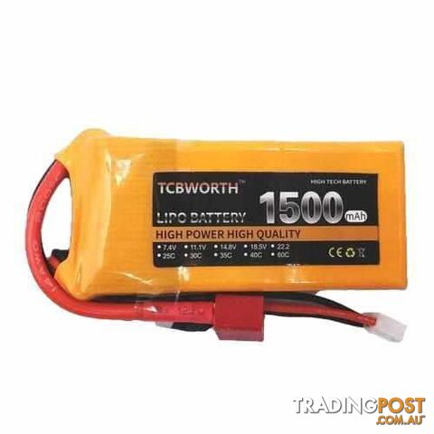 TCBWORTH 7.4V 2S LiPo Battery 1500mAh 30C/40C - DRX-31419801108516