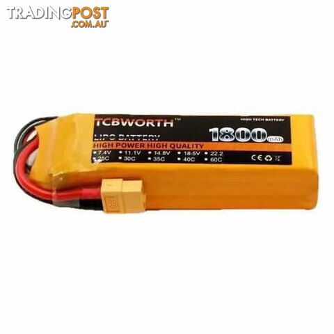 TCBWORTH 3S 11.1V 1800mAh 40C Lipo Battery - DRX-31419886075940