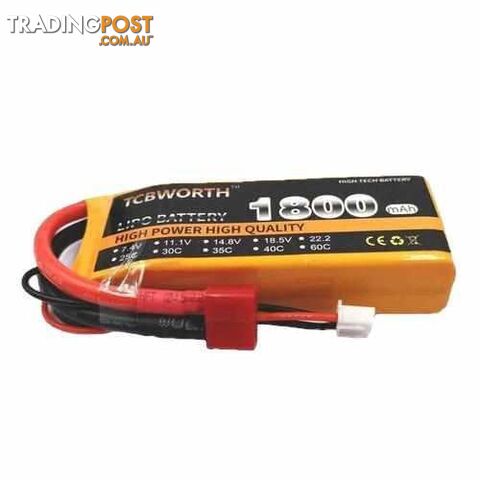 TCBWORTH 7.4V 2S 1800mAh 40C Lipo Battery - DRX-31419810578468