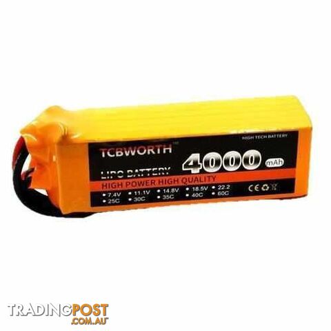 TCBWORTH 6S 22.2V 4000mAh 30C Lipo Battery - DRX-31419813888036