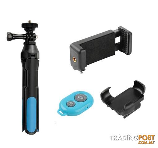 Multi-functional Foldable Tripod Holder Bluetooth Remote Control Selfie Stick Monopod for GoPro HERO7 /6 /5 Session /5 /4 Session /4 /3+ /3 /2 /1, Xiaoyi Sport Cameras, Length: 19-93cm(Blue) - 08881471558373 - KSN-SK00098871-03