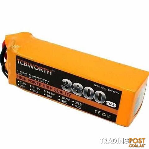 TCBWORTH 6S 22.2V 3800mAh 30C 40C 60C Lipo Battery - DRX-31419781972004