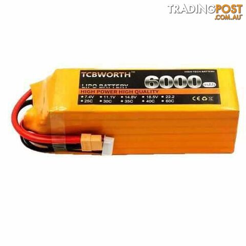 TCBWORTH 4S 14.8V 6000mAh 30C Lipo Battery - DRX-31419770470436