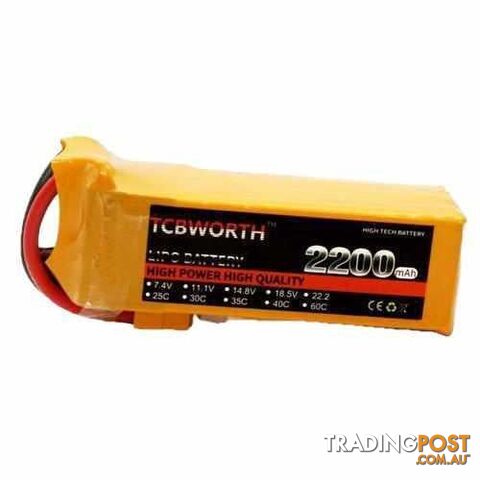 TCBWORTH 6S 22.2V 2200mAh 25C 35C Lipo Battery - DRX-31419896037412