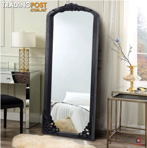 Primrose Arch Mirror 182cm x 60cm Black Wood