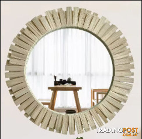 Paulownia Round Blunt Mirror 53cm Self Paint