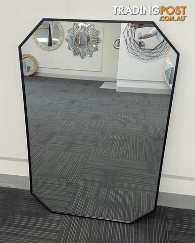 Star Octagon Rectangle Mirror 90cm x 60cm Black