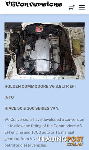 Toyota Hiace V6 conversion kit