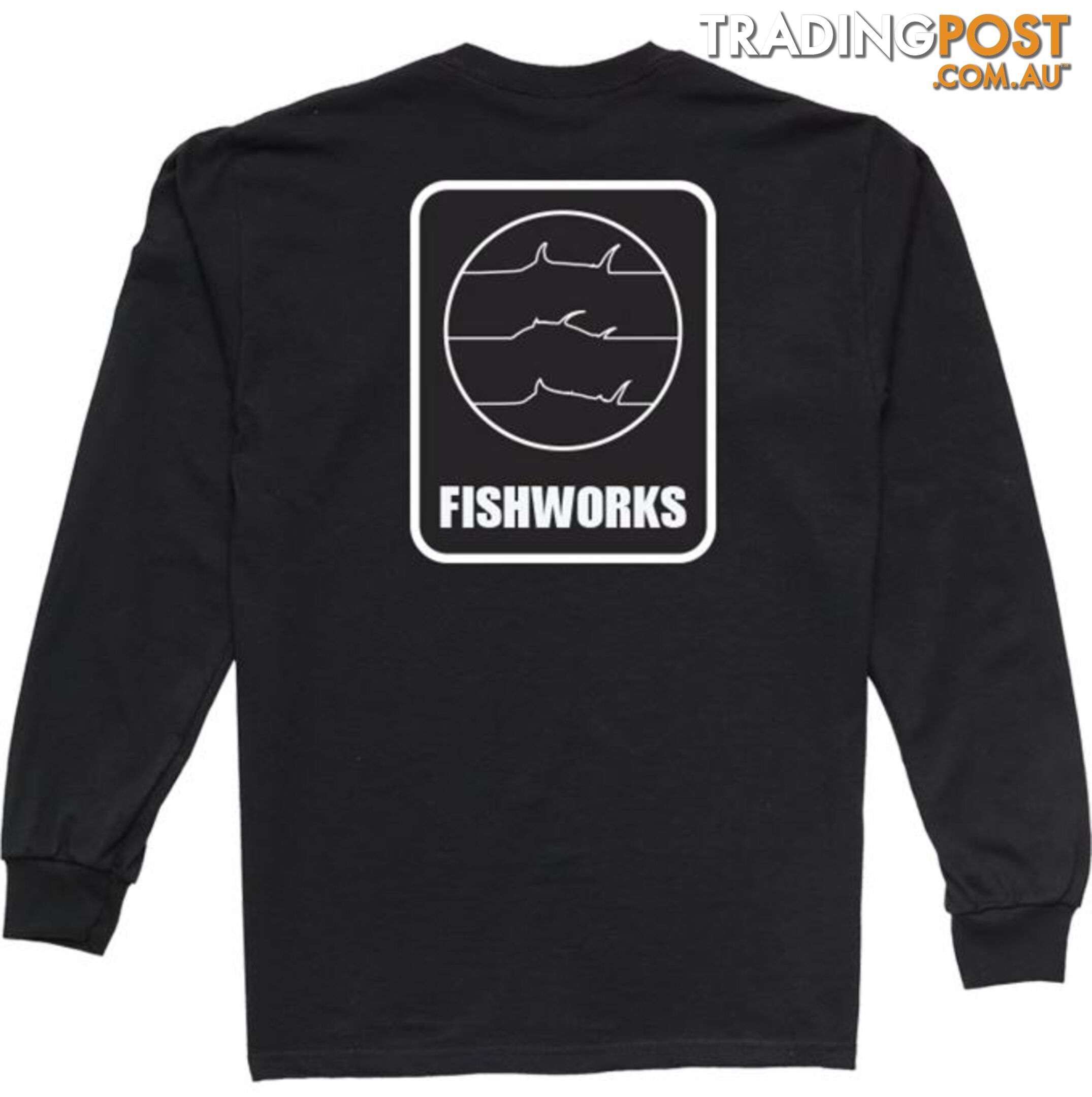 Fine Lines Long Sleeve - Black - Fishworx LSFXTEE-BLACK