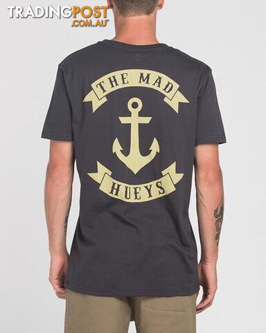 ANCHOR CASTAWAY SS TEE - ALMOST BLACK - Small - H418M01006-S