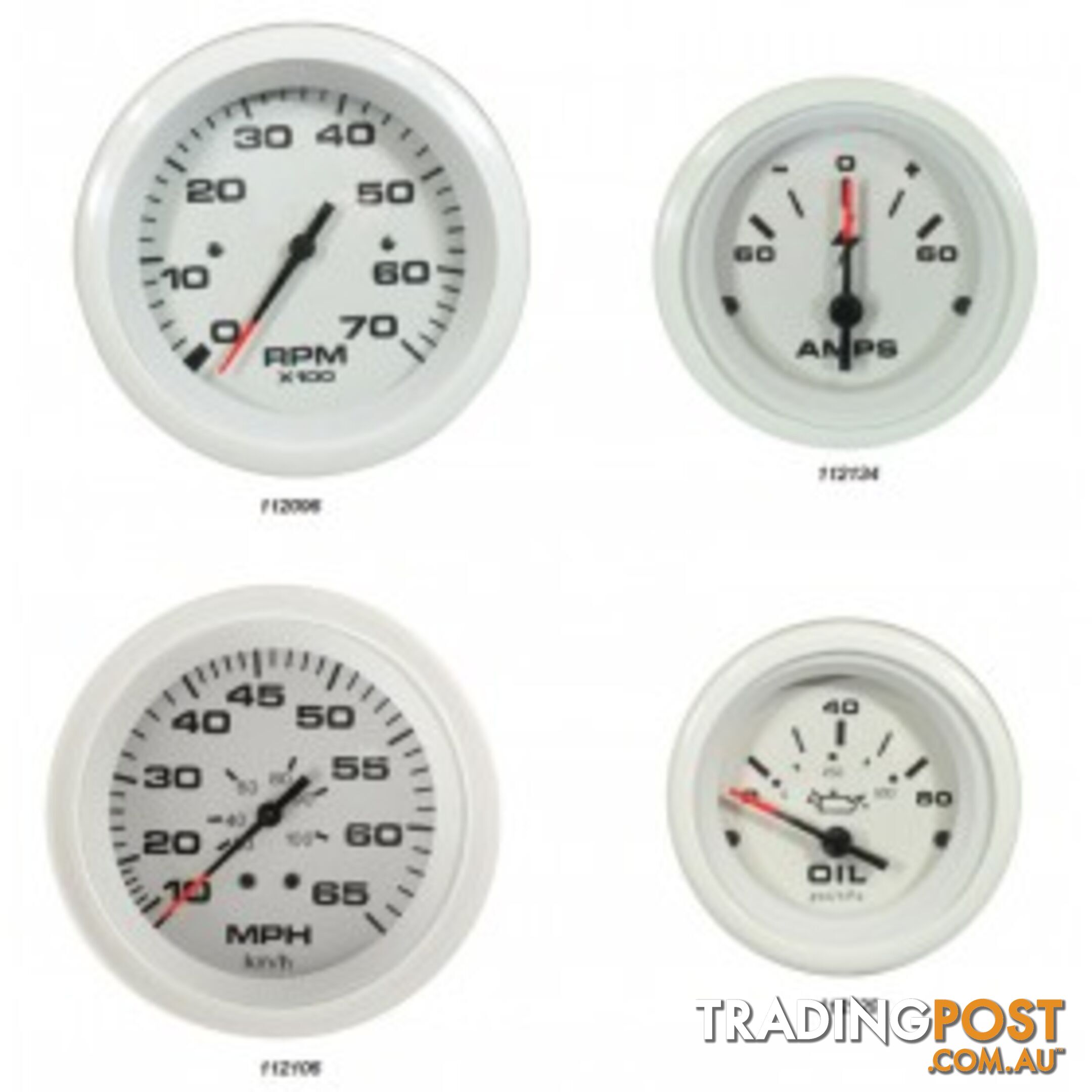 Veethree Instruments Arctic White Gauges - 112142 - Trim Gauge Evinrude - 112142