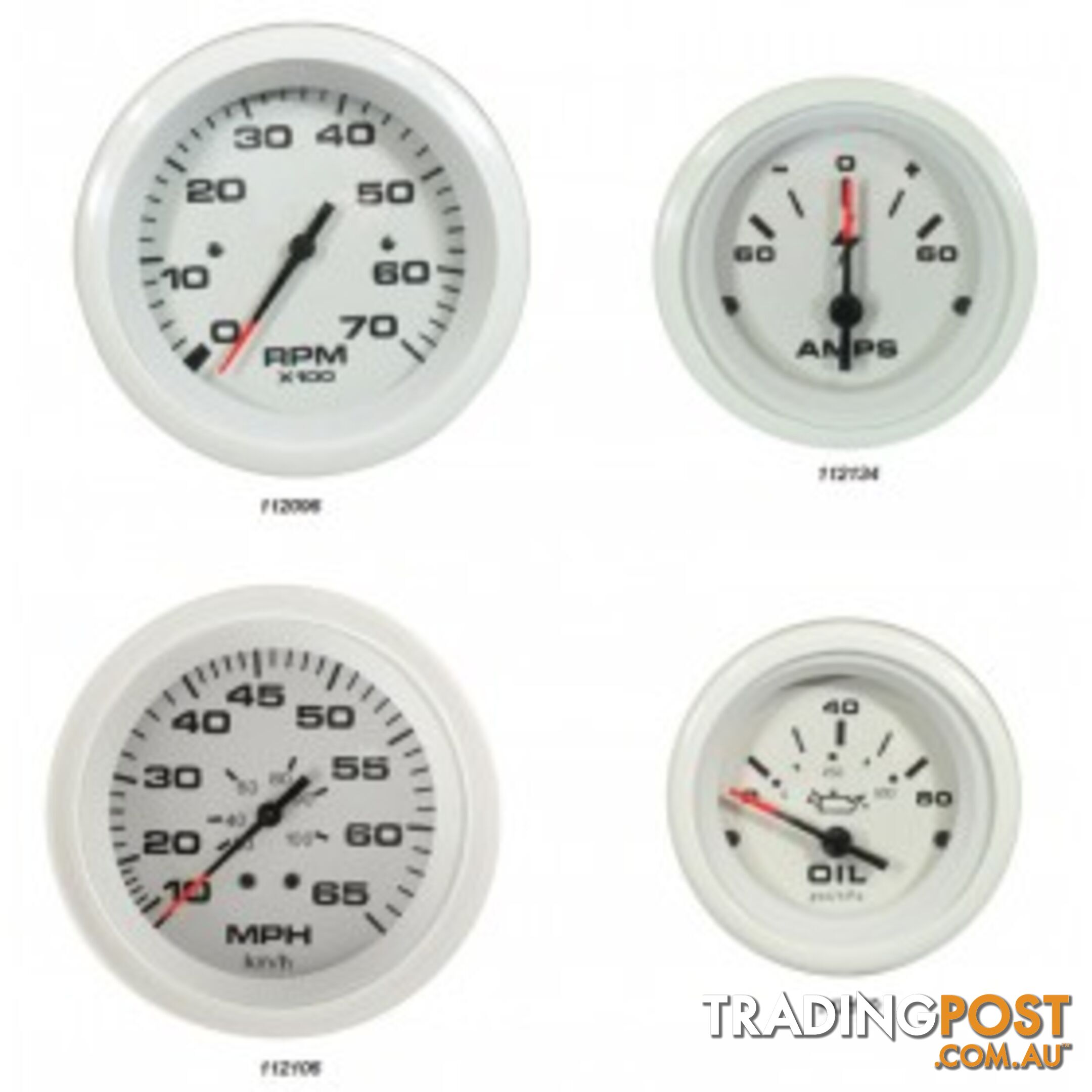 Veethree Instruments Arctic White Gauges - 112134 - Ammeter - 112134